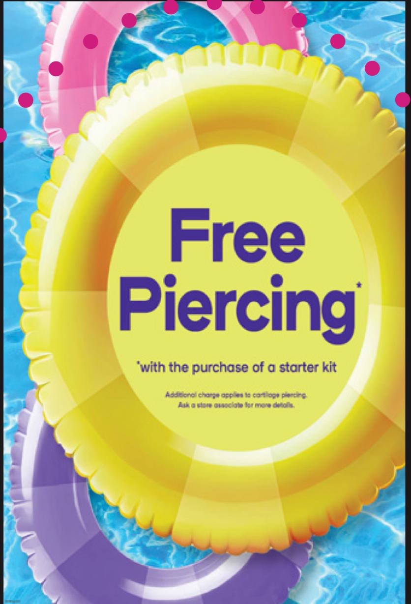Free piercing with the purchase of a starter kit icon