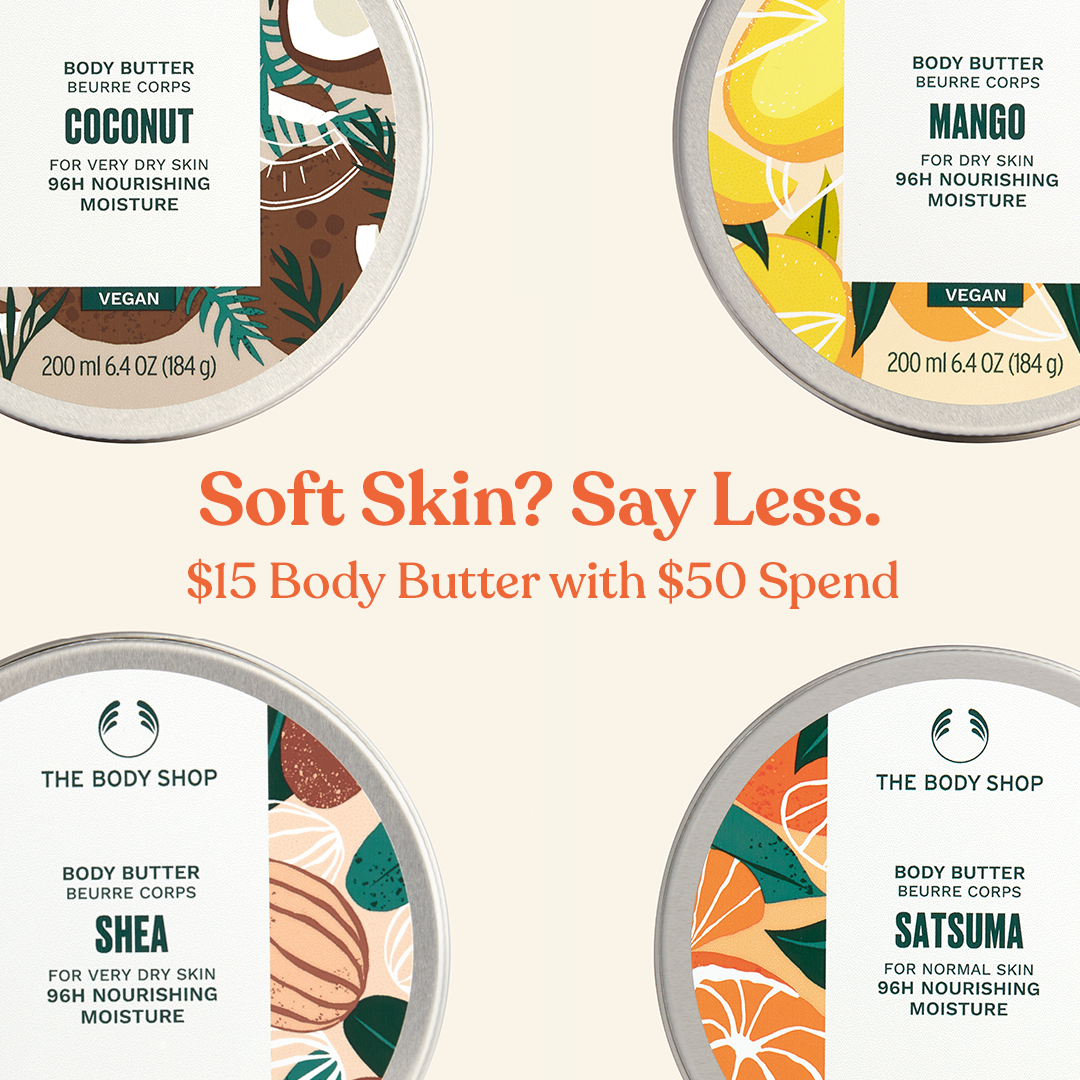$15 Body Butter with a $50 spend icon