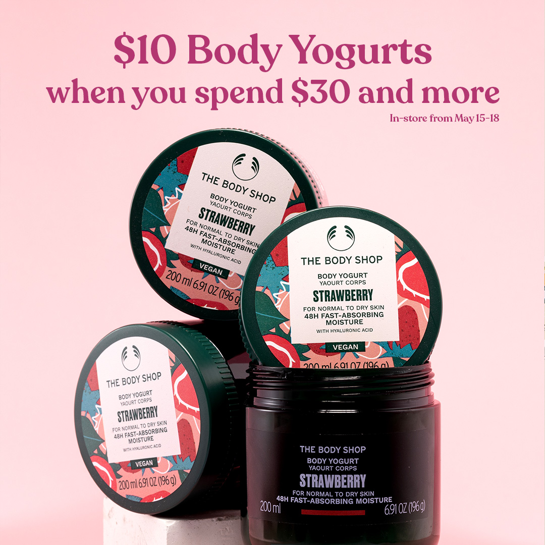 $10 Body Yogurts when you spend $30 and more In-store May 15th-18th icon