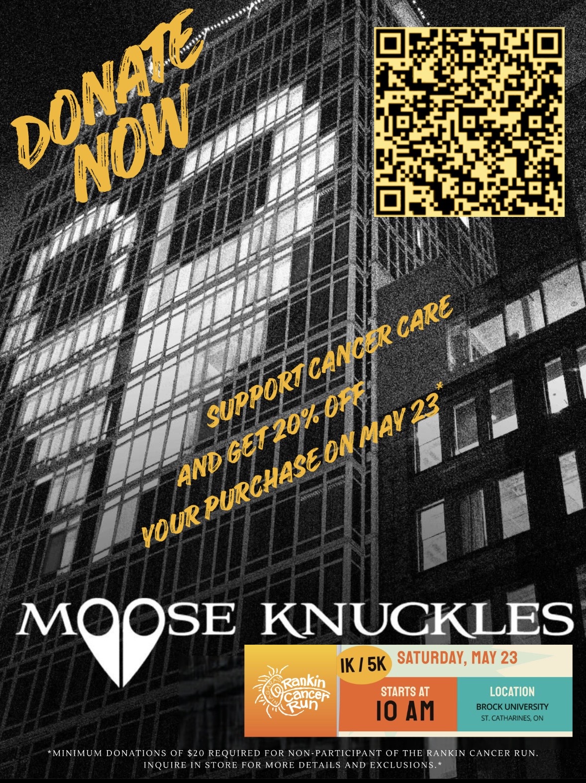 Moose Knuckles x Rankin Cancer Run Event — 20% OFF your entire purchase icon