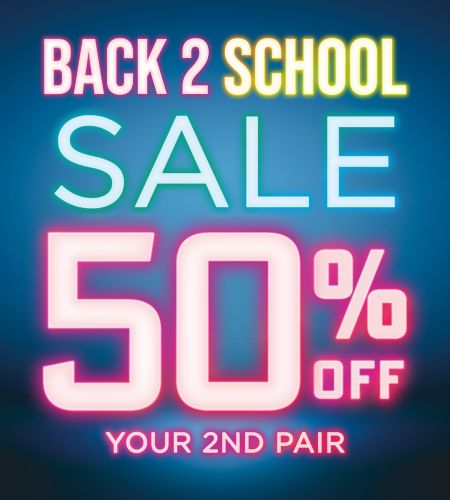 Back to School Sale Buy 1 Get 50% off your 2nd Pair icon