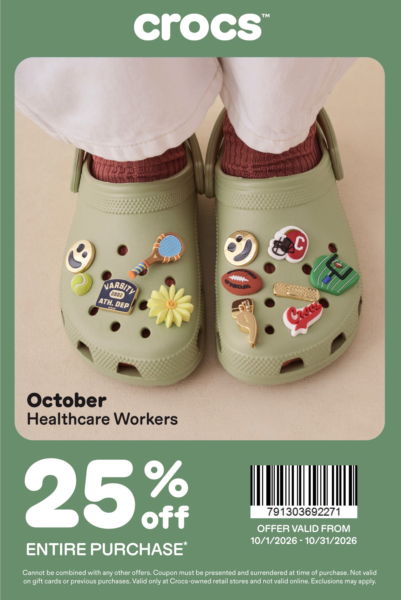 CROCS Fall Event 25% Off Entire purchase icon